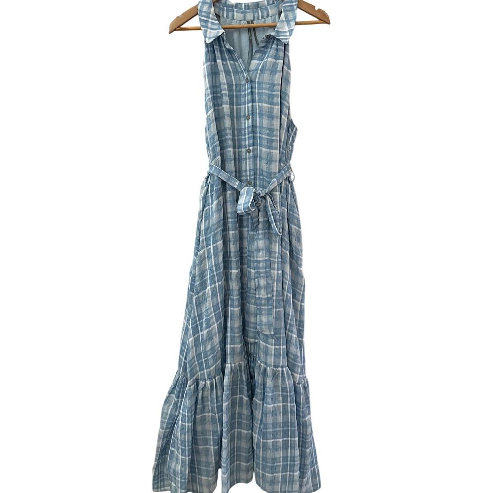 Anthropologie Sleeveless Buttondown Shirt Dress Tie Waist Size XL - Picture 9 of 10